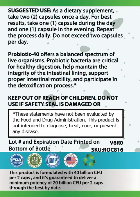 Active Aging Nurtrition - Probiotic-SuggestedUsage Active Aging Nurtrition - Probiotic